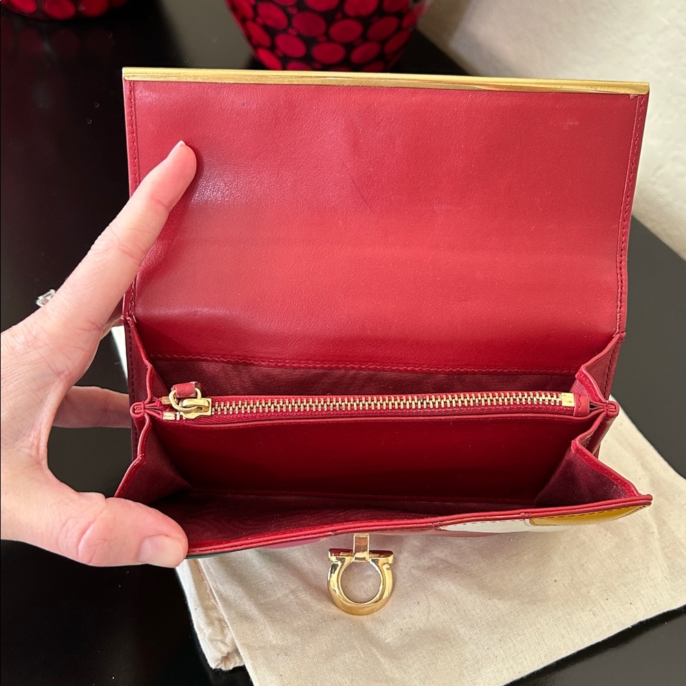 Salvatore Ferragamo Rainbow Gancini Leather Wallet with Dustbag EUC - Picture 12 of 17